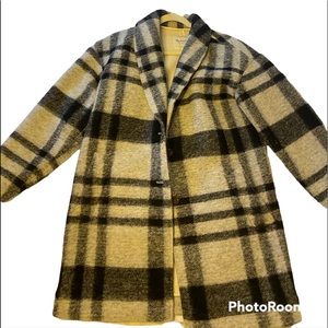 Madewell Women's White Plaid Florence Coat
